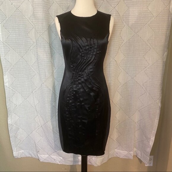 Vivienne Tam Dress Black Silk Textured Dress Size 4 - Picture 1 of 8